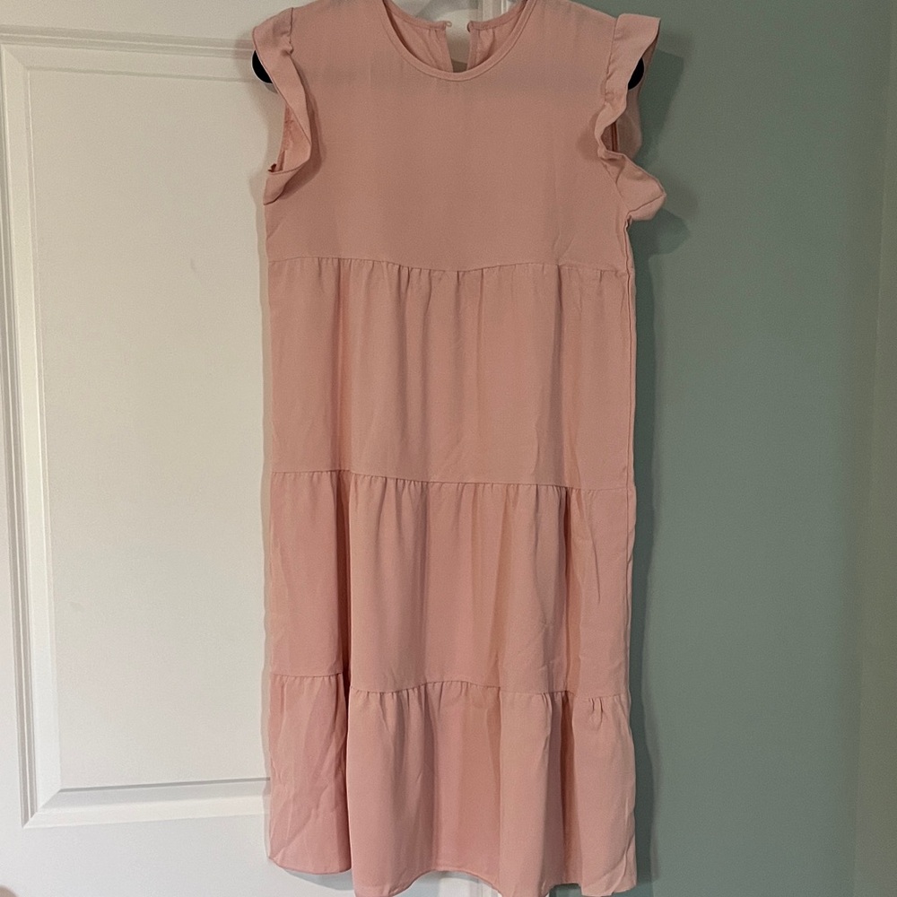 Girls' Flutter Tiered Dress - Pink
